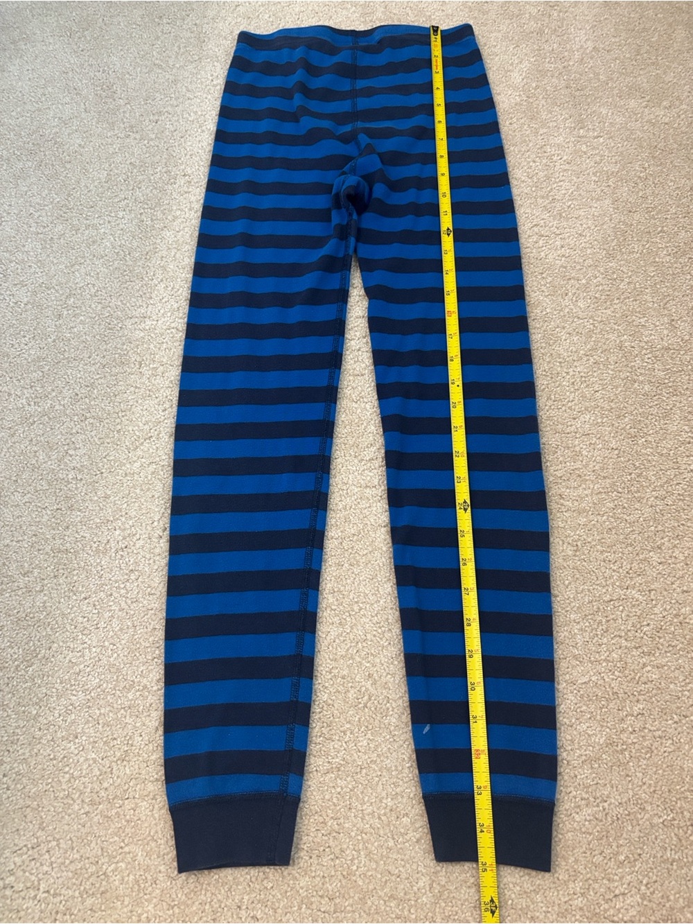 Hanna Andersson Blue/Navy striped Long John Pajamas In Organic Cotton size 150 - Picture 5 of 10